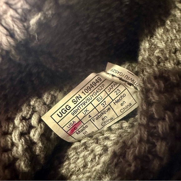 NWOT UGG Dark Charcoal Gray Cozy Knit ‘Purl Cardy Knit Boots’ w/ Wool Lining 6 - Picture 2 of 15